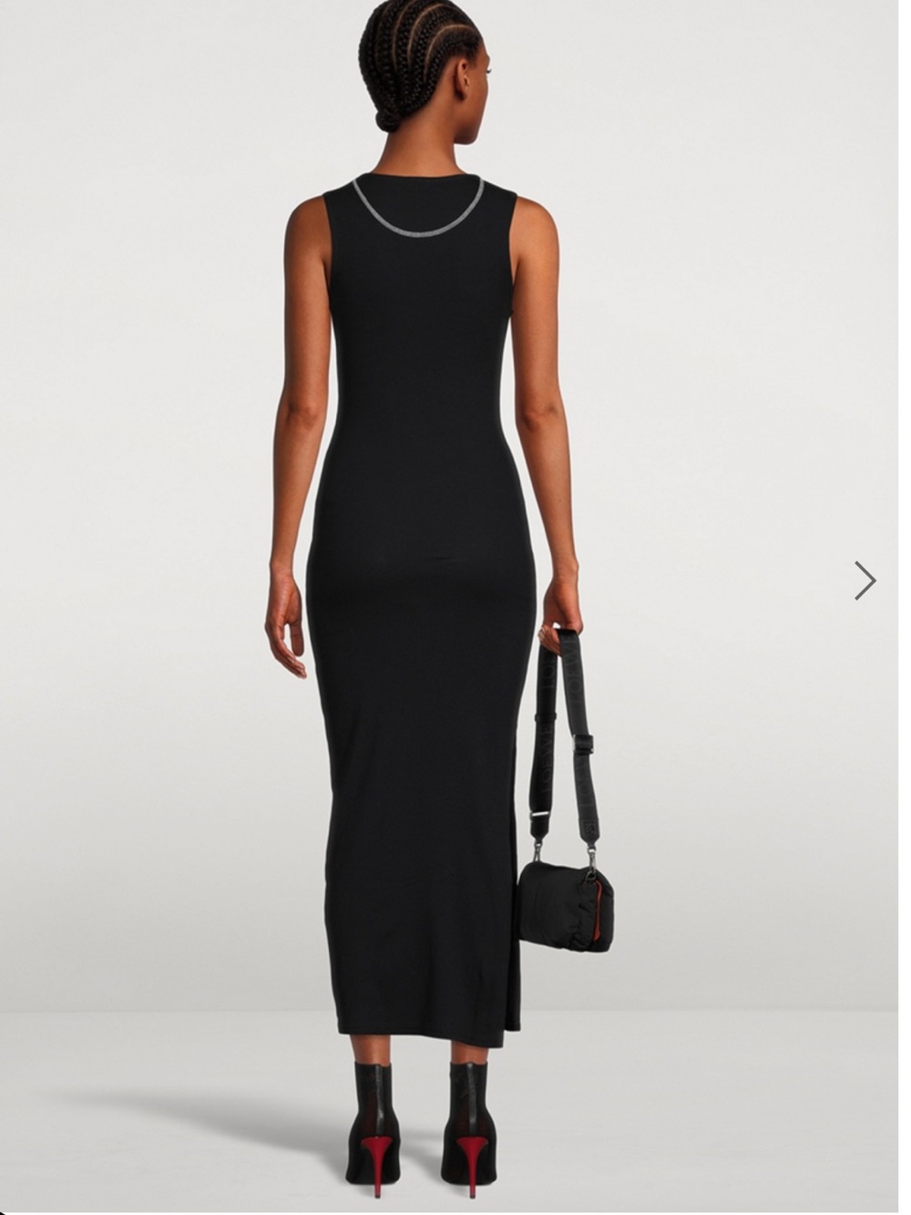 NEW LOEWE Anagram Ribbed Cotton Tank Maxi Dress Black Size S Luxury Minimalist - Picture 5 of 11